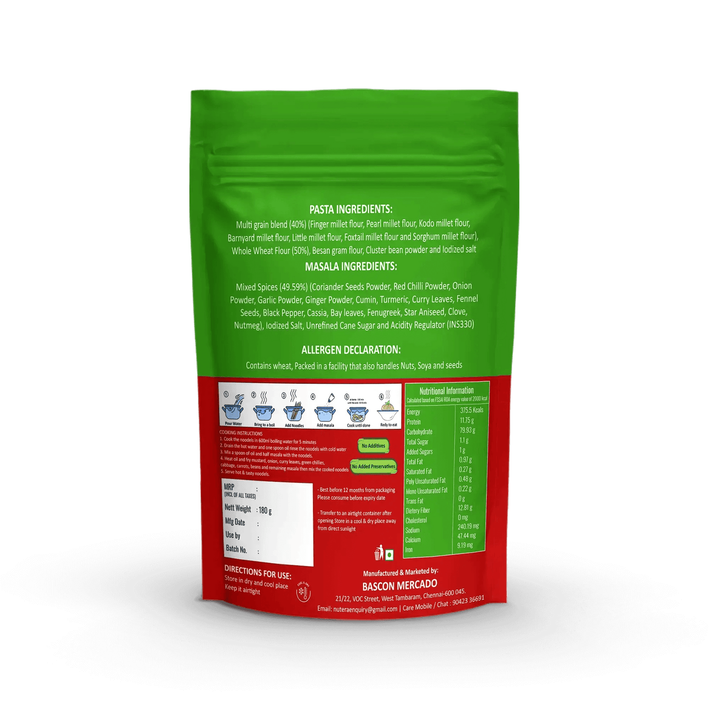 Multi Millet Pasta Nutera Organic