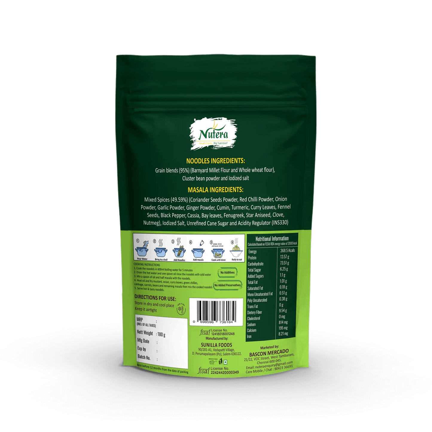 Barnyard Millet Noodles Nutera Organic
